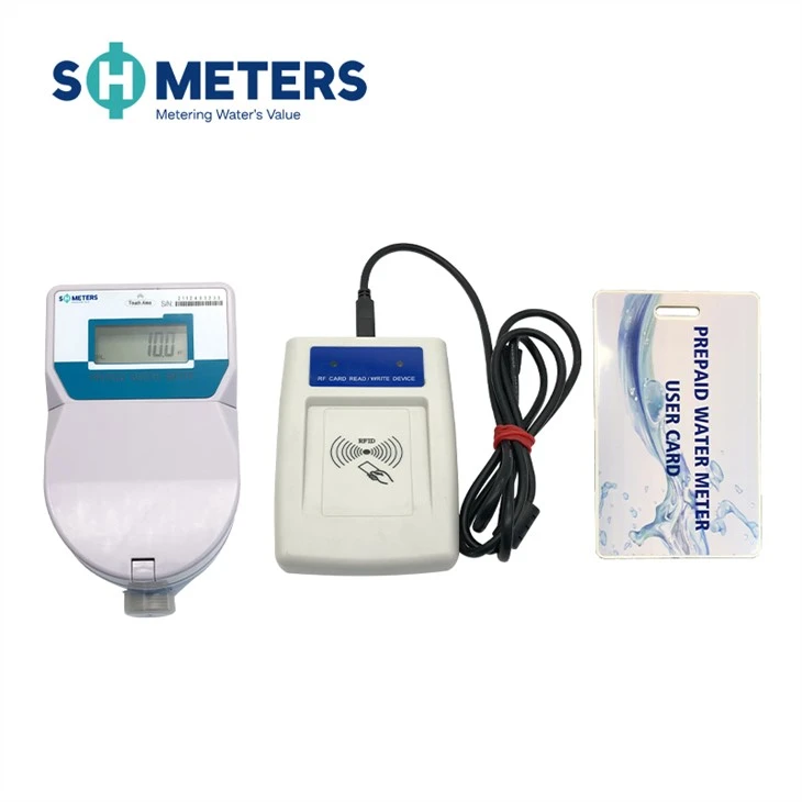 Medidor de água de latão corpo medidor de água pré-pago cartão IC medidor de água pré-pago digital inteligente